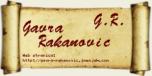 Gavra Rakanović vizit kartica